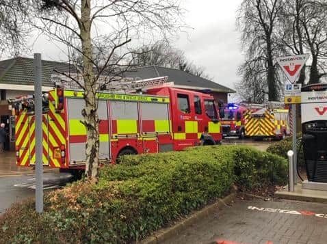 Three fire engines were called to the supermarket