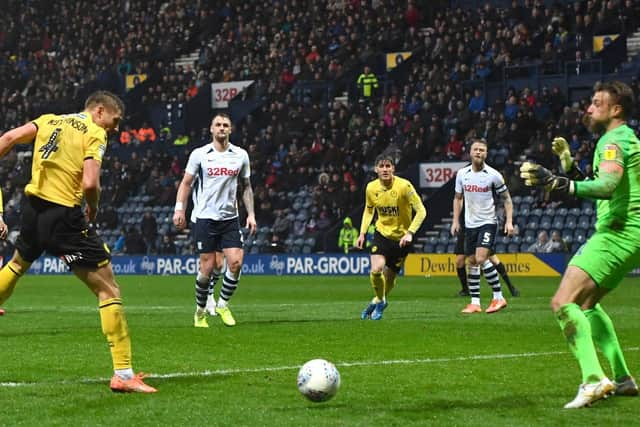 Shaun Hutchinson heads Milwall's winner past PNE keeper Declan Rudd