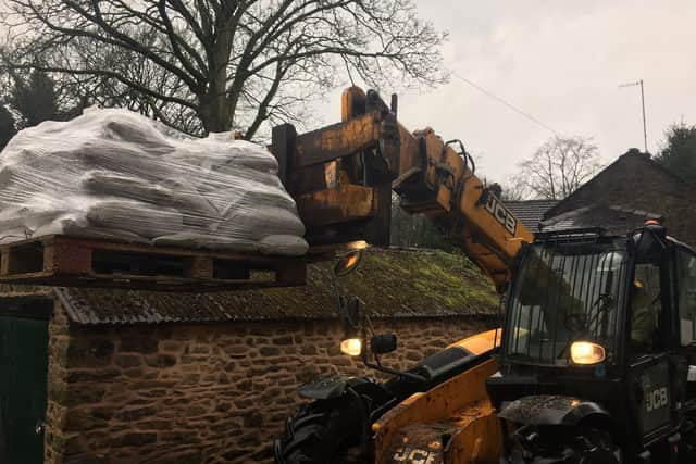 Sandbags were deployed in Whalley