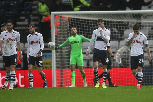 The Preston players looked dejected after conceding against Millwall