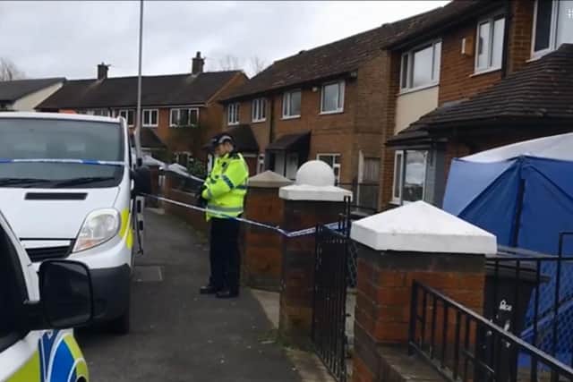 An investigation has been launched after the body of a woman was found at an address in Fir Trees Avenue.