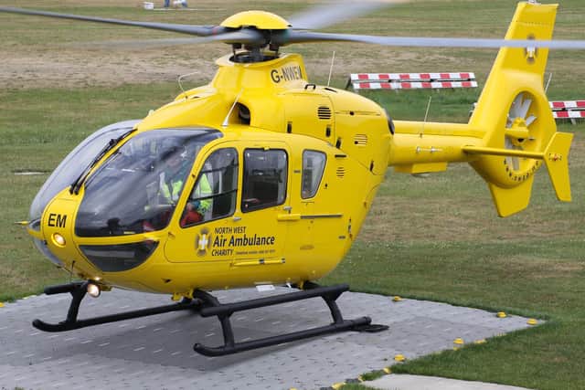 North West Air Ambulance, paramedics and Lancashire Police rushed to a crash near Preston. (Credit: Dan Smith)