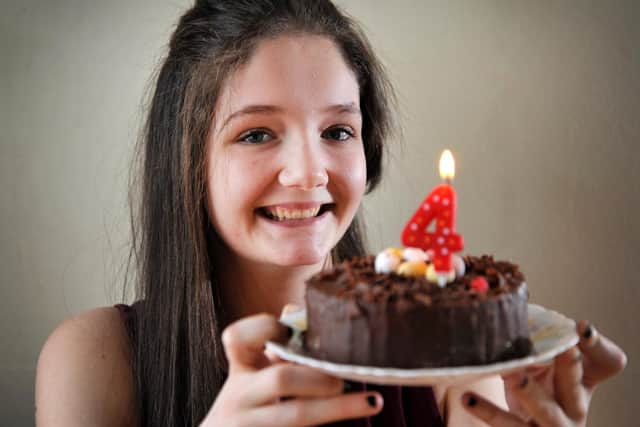 Annie Bamber when she celebrated her 4th (16th) birthday in 2016.