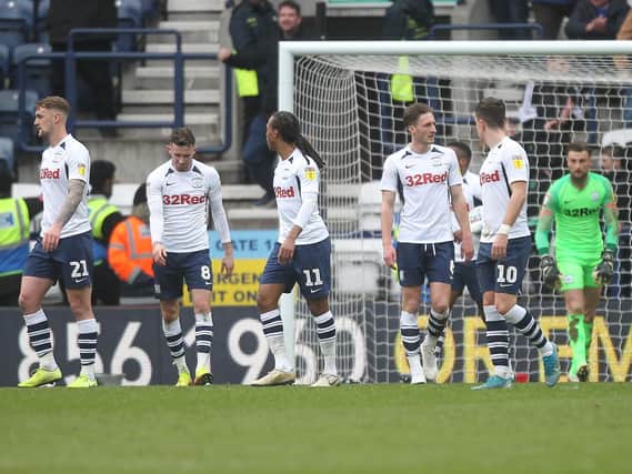 Preston players look dejected after QPR take control of proceedings