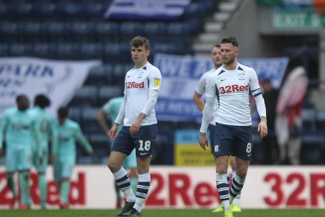 PNE midfield pair Ryan Ledson and Alan Browne after QPR's third goal