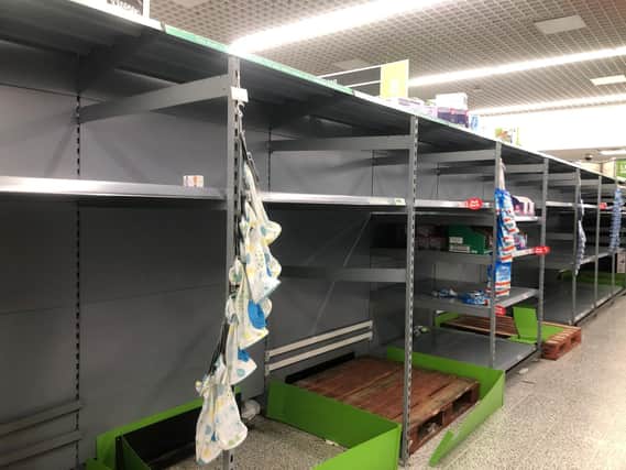 The shelves of Asda in Fulwood have been stripped of toilet roll this week.