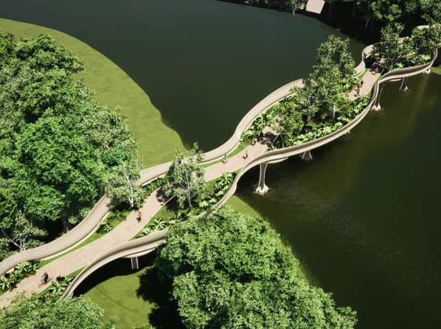 What a new "garden bridge" across the Ribble could look like. (Image Studio John Bridge).