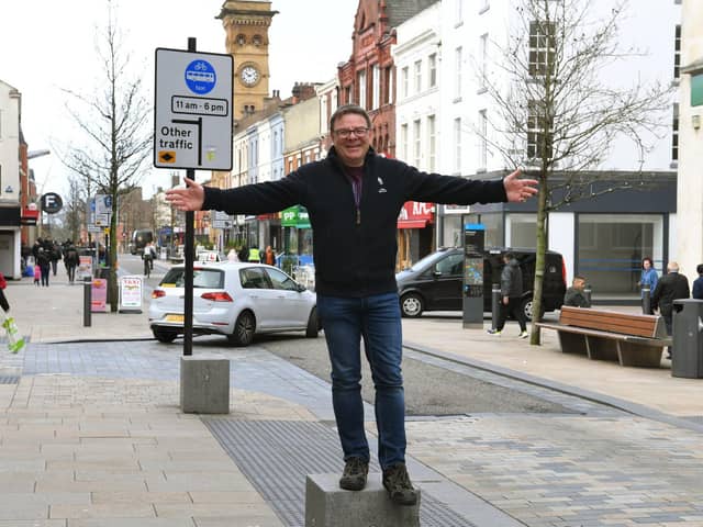 Paul Blackett celebrates his victory over a Christmas Day bus lane ticket.
