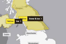 A snow and ice warning is in place from this evening (March 11) until tomorrow morning (March 12). (Credit: Met Office)