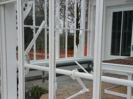 Vandals caused thousands of pounds worth of damage to Worden Parks iconic conservatory less than 12 months after it had been refurbished.