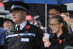 Cat Smith at the Lancaster Remembrance Day service, marking 100 years since the end of the First World War