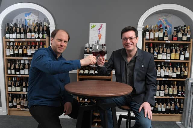 Adam Ventris and Liam Shannon opened Chapel Street Wines in Lancaster in February. Photo by Neil Cross.