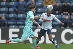 Darnell Fisher in action for PNE against QPR last weekend