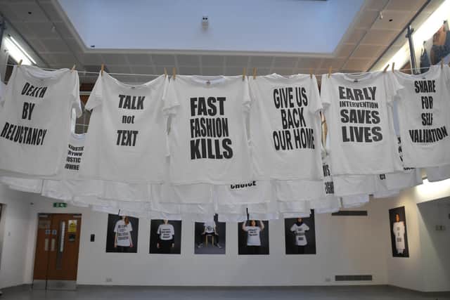 T-shirts at UCLan spell out strong messages on "fast fashion".
