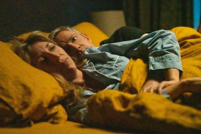Daisy Haggard and Martin Freeman star as harassed parents in Breeders