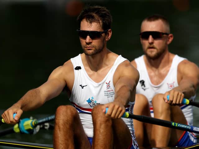 Graeme Thomas (front) and John Collins of Great Britain in action during the men's double sculls at last year's rowing World Championships. Photo: Getty images