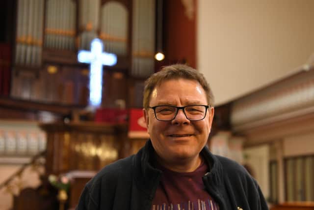 Paul Blackett at Preston's Central Methodist Church.