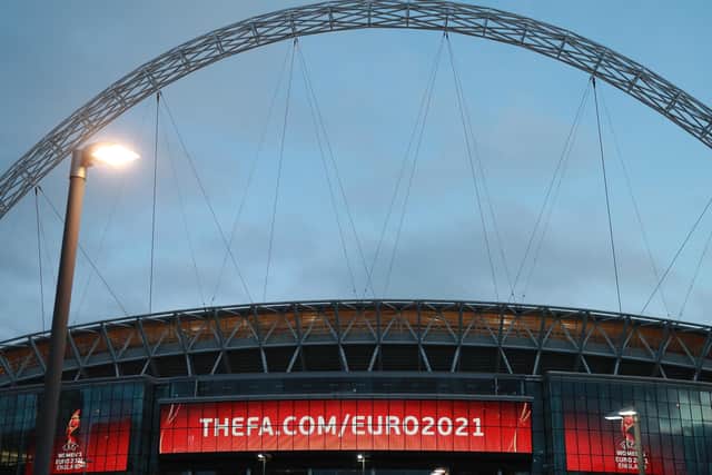 Wembley Stadium this week after it was announced UEFA has decided to postpone Euro 2020 until the summer of 2021