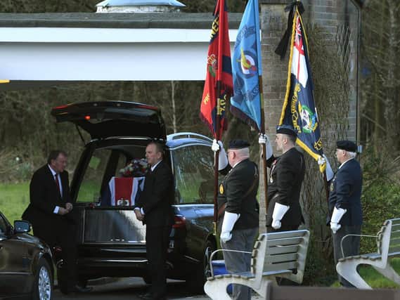 Bob is given a military send-off at his funeral in Preston.