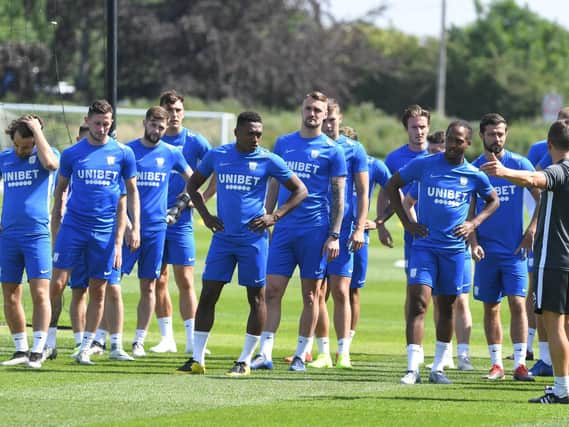 The Preston North End squad in pre-season training last summer