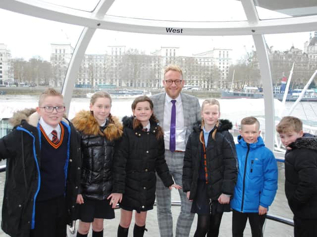The Waterloo Academy youngsters on the London Eye