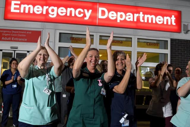 NHS staff at Royal Preston Hospital were honoured with a round of applause by members of the public outside the Emergency Department