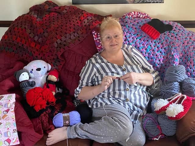 Lottery winner Debbie Mather gets knitting for Age Concern