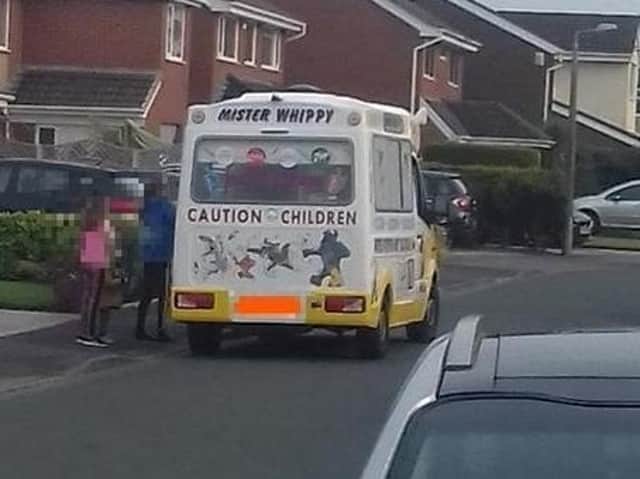 Ice cream van serving children in Fulwood on Wednesday (March 25)