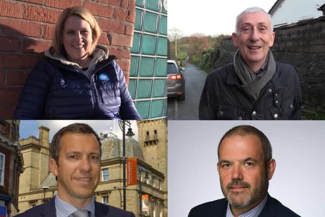 From top left - Katherine Fletcher MP (South Ribble), Sir Lindsay Hoyle MP (Chorley), Alistair Bradley (Chorley Council leader) and Paul Foster (South Ribble Borough Council leader)