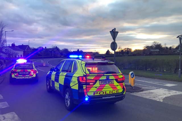Police at the scene of the crash on the A586 Blackpool Road in St-Michaels-on-Wyre yesterday evening (March 30)