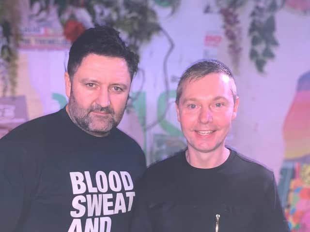 Blackpool DJs Fubar and Jester. Jason Fubar and Lee Watson will host the marathon Easter Virtual Festival in aid of the NHS.