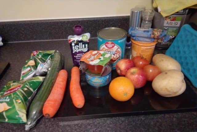 A parcel provided during week two of the school shutdown for a child who would usually receive free school meals - Lancashire County Council said it was only intended to cover two days until a new voucher scheme kicked in, but one parent described the contents as "unbelievable"