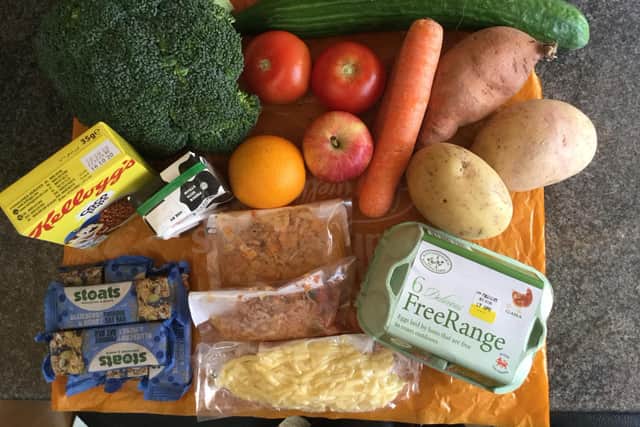 A parcel provided during week one of the school shutdown - with more of the ingredients that Lancashire County Council had said would be included