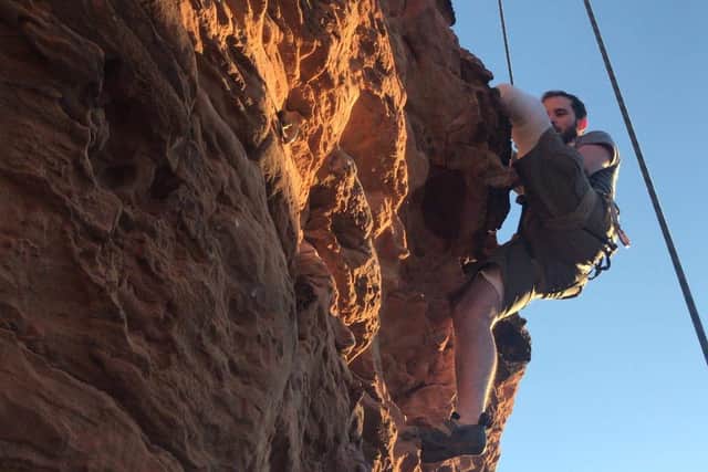 Sam was determined not to let the accident stop him from living his life and has since tried rock climbing in America.