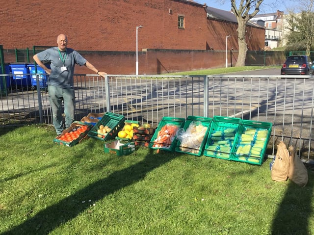 Andy Pratt with some of the Fair Share food