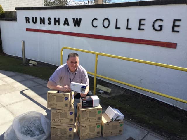 Runshaw College staff raised the cupboards to provide personal protective equipment for Chorley hospilal frontline workers