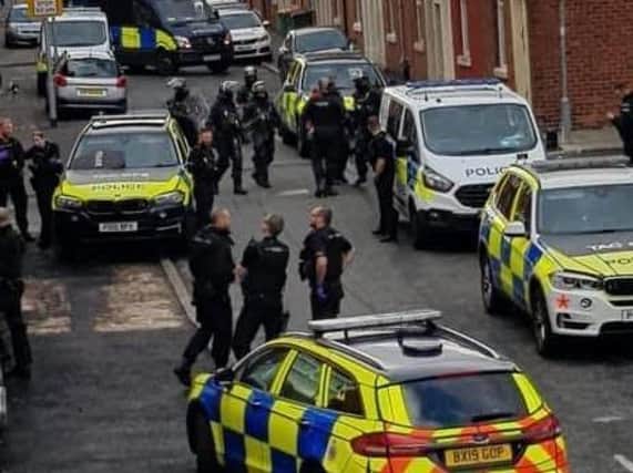 Police responding to reports of a 'verbal altercation' in Ripon Street, Preston this morning (Monday, April 6). Pic: Kelly Robinson