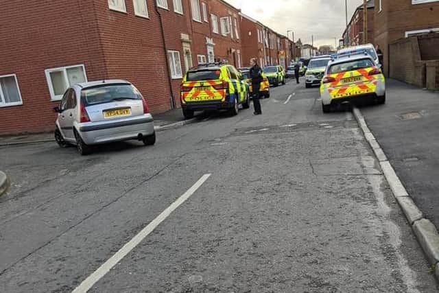 Ripon Street in Plungington was cordoned off whilst police investigated reports of a man wielding a machete this morning (Monday, April 6). Pic: Debbie Louise