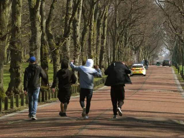 Police patrol Moor Park in Preston - but still some people just don't get it.