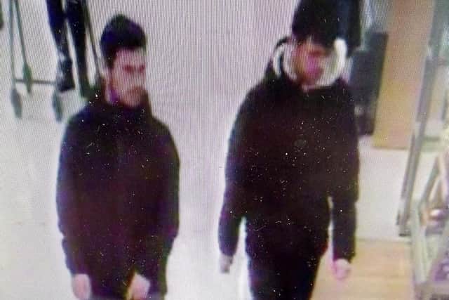 Police have today (Wednesday, April 8) released CCTV footage of two men they want to identify after the incident at Sainsbury's in Morecambe at 1.45pm on April 4. Pic: Lancashire Police