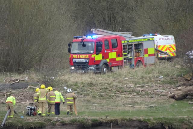 Fire crews respond to a grass fire at Ribble Link in Preston, believed to have been started deliberately, on March 31