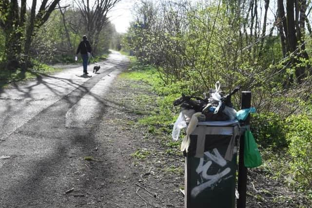 One of the sealed-up bins along the route