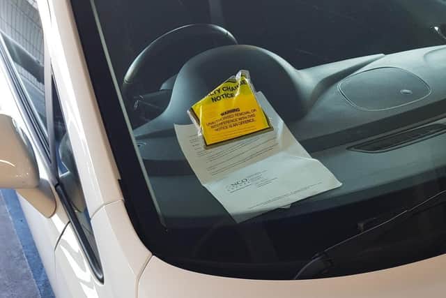 The NHS staff member had displayed their key worker letter on the dashboard, but was still handed a fine. Pic: Dale Cooper