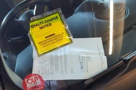 A penalty charge notice on the windshield of a car belonging to a key worker at Preston Bus Station on Thursday (April 9). Pic: Dale Cooper