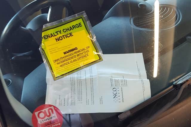 A penalty charge notice on the windshield of a car belonging to a key worker at Preston Bus Station on Thursday (April 9). Pic: Dale Cooper