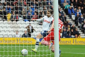 Ben Pearson scores for PNE against Barnsley earlier in the season