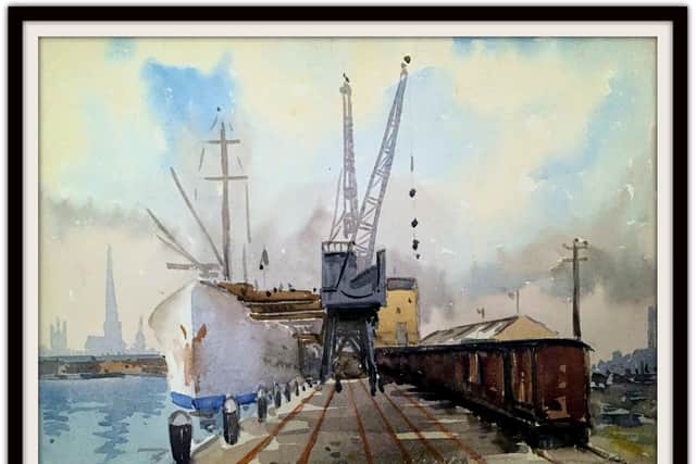 Unloading the Banana Cargo at Preston Dock by James Brindle