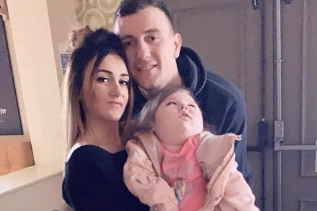 Jenna and Matthew Heary-Botham are appealing for help as they struggle to access essential items for their daughter Olivias care.