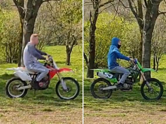 Police are eager to identify these two males who have been causing a nuisance on  Fishwick Golf course recently. Pic: Lancashire Police