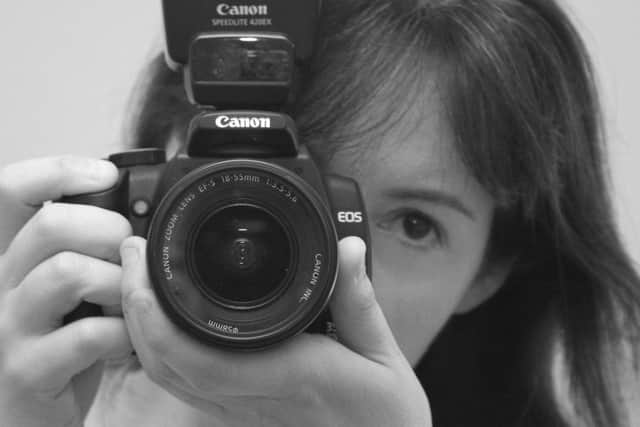 A rare moment: Caroline caught on camera (photo: Caroline Holden)